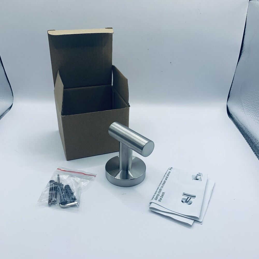 Bathroom Towel Robe Hook Brushed Matte Chrome Wall Mounted Door Hanger NEW